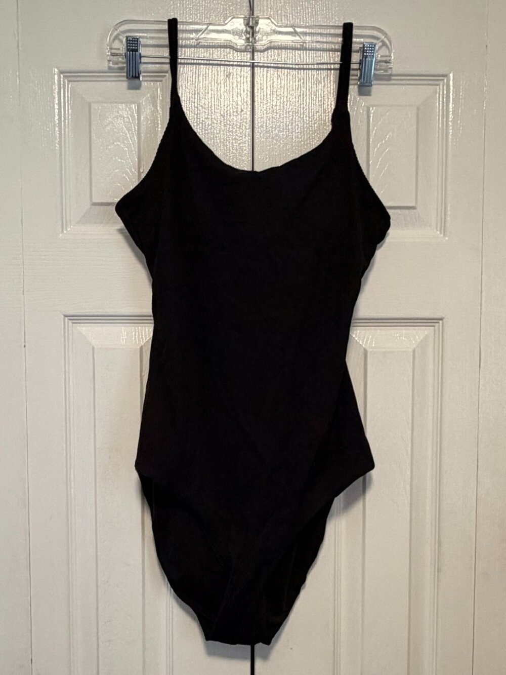 Aerie Large Long One Piece Full Coverage Black Ribbed Swimsuit - Picture 3 of 8
